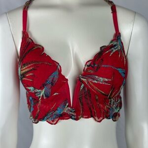PINK Victoria’s Secret Red Lace Push-Up Bra 34C